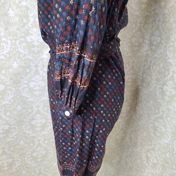 Lucky Brand Size XS Boho Style Navy Multicolored Print Dress‎ - Picture 7 of 10